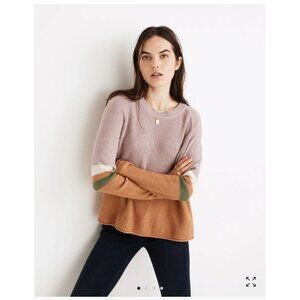 Madewell Striped Roll-Trim Waffle Pullover Size Small